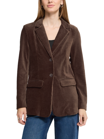 ICHI IhTamary Long Single Button Blazer, Chicory Coffee, Chicory Coffee