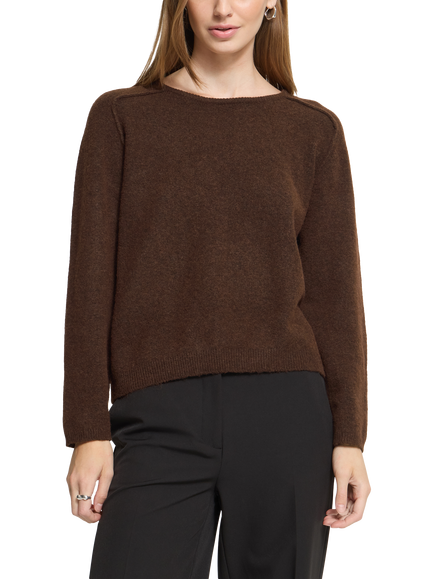 ICHI IhDasila Long Sleeve Knit Jumper, Chicory Coffee, Chicory Coffee