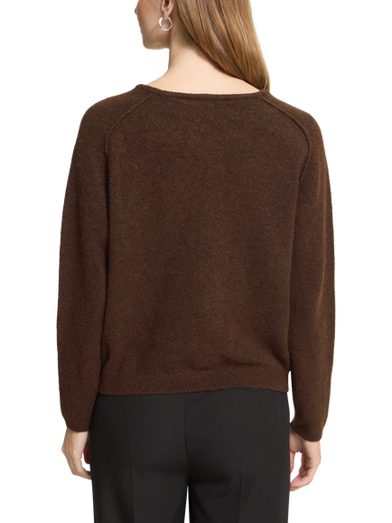 ICHI IhDasila Long Sleeve Knit Jumper, Chicory Coffee - view 2, Chicory Coffee