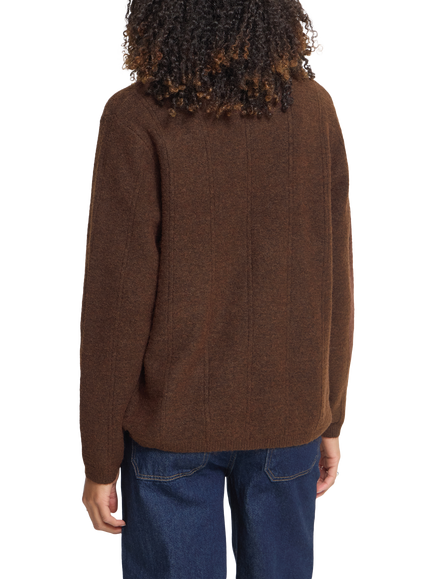 ICHI IhDasila Roll Neck Knit Jumper, Chicory Coffee - view 2, Chicory Coffee