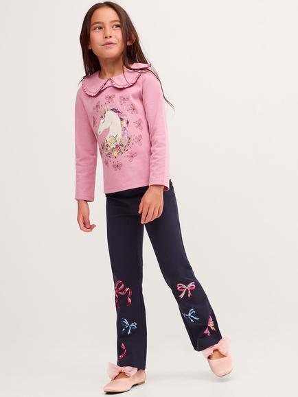 Monsoon Mon Cheri Sequin Bow Leggings, Navy, Navy