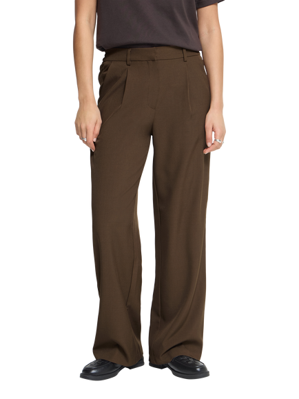 ICHI IhFava Wide Leg Trousers, Slate Black Melange, Slate Black Melange