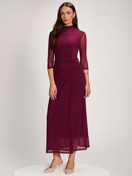Jolie Moi High Neck Dress, Dark Purple