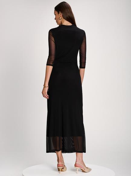 Jolie Moi High Neck Dress - view 2, Black