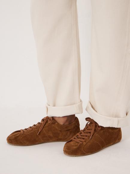 HUSH Florae Suede Slimline Trainers, Tortoise Shell - view 2, Tortoise Shell