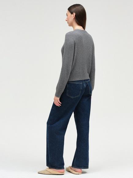 Chinti & Parker Wool-Cashmere Crew Neck Cardigan, Grey - view 2, Grey