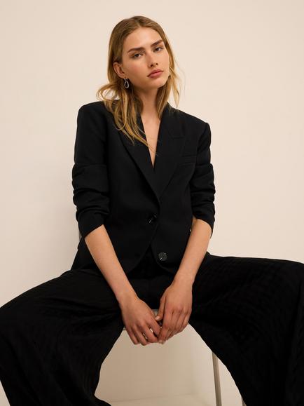 Mint Velvet Single Breasted Blazer, Black - view 2, Black