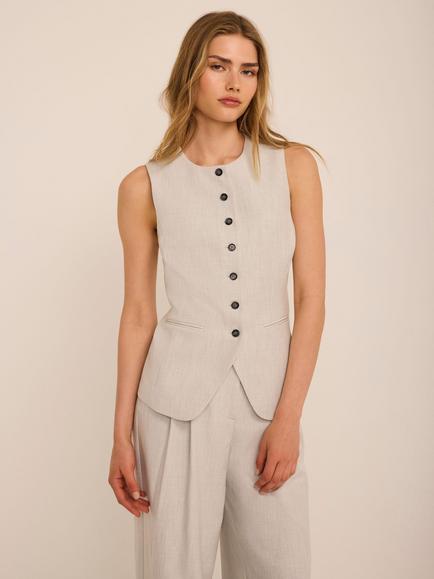 Mint Velvet Tailored Waistcoat, Grey, Grey