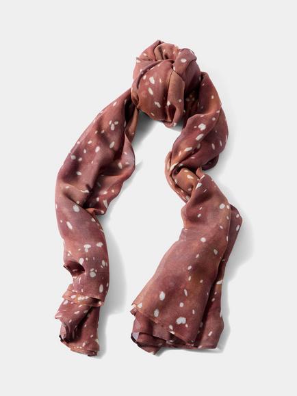 Mint Velvet Spot Print Lightweight Scarf, Brown/Multi - view 2, Brown/Multi