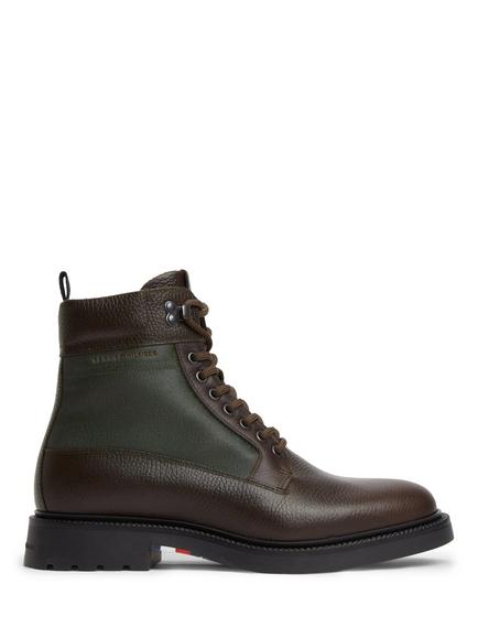 Tommy Hilfiger Leather Waterproof Cleat Lace Up Boots, Dark Brown, Dark Brown