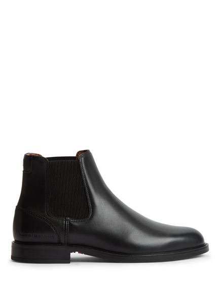 Tommy Hilfiger Leather Rubberised Flag Chelsea Boots, Black, Black