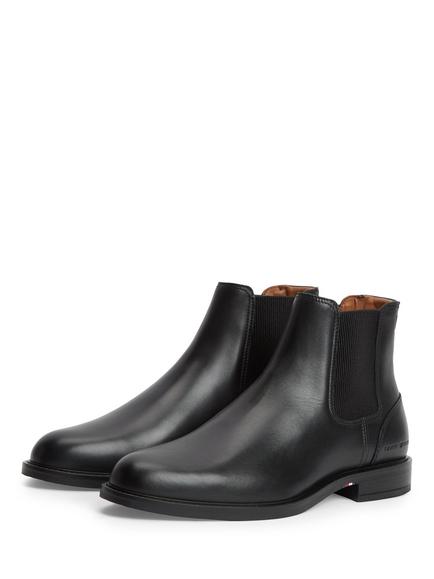 Tommy Hilfiger Leather Rubberised Flag Chelsea Boots, Black - view 2, Black
