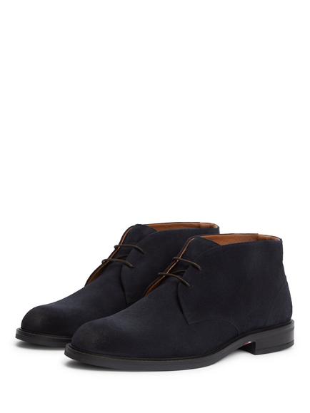 Tommy Hilfiger Suede Lace Up Ankle Boots, Navy Blue - view 2, Navy Blue