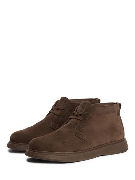 Tommy Hilfiger Suede Flag Plaque Chukka Boots, Dark Brown - view 2, Dark Brown
