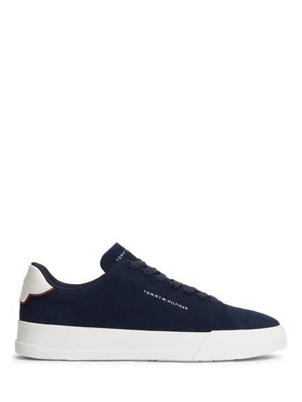 Tommy Hilfiger Suede Contrast Heel Court Trainers, Multi, Multi