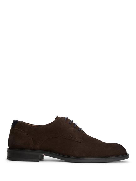 Tommy Hilfiger Suede Derby Shoes, Dark Brown, Dark Brown