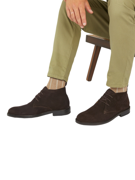 Jones Bootmaker Deacon Suede Lace Up Chukka Boots, Brown - view 2, Brown
