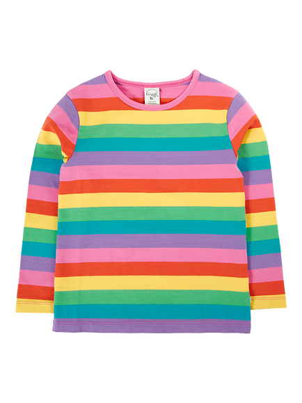 Frugi Kids' Bryher Long Sleeve Striped Top, Multi, Multi