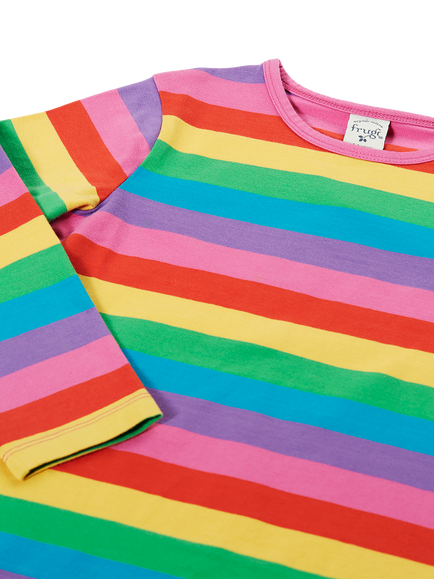 Frugi Kids' Bryher Long Sleeve Striped Top, Multi - view 2, Multi