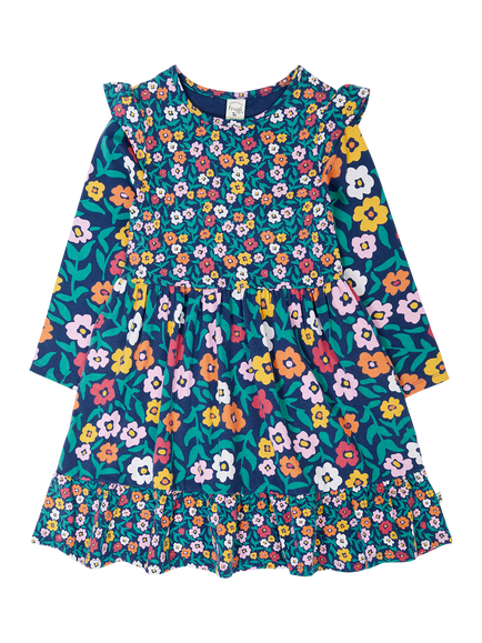 Frugi Kids' Nivitha Skater Dress, Multi, Multi
