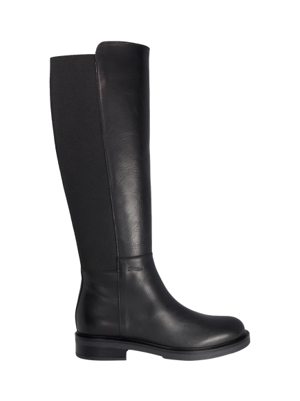 Dune London Tallos Knee High Leather Boots, Black