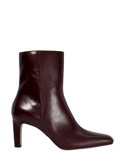 Dune London Ovation Wide Fit Leather High Heel Ankle Boots, Burgundy, Burgundy