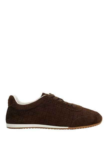 Dune London Elora Suede Low Top Trainers, Brown
