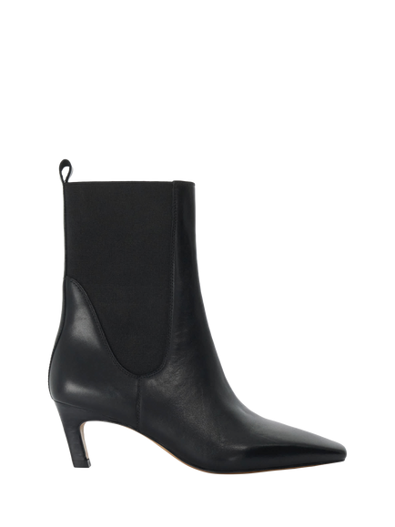 Dune London Odela Leather Heeled Ankle Boots, Black, Black