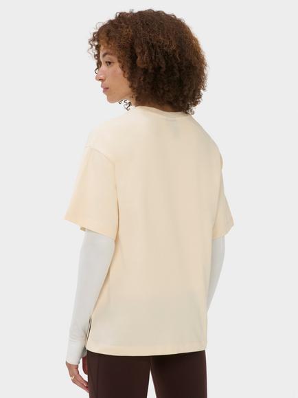Sweaty Betty Everyday Logo T-Shirt, Ecru Beige - view 2, Ecru Beige
