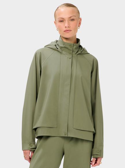 Sweaty Betty Motion Waterproof Cropped Parka, Bracken Green, Bracken Green