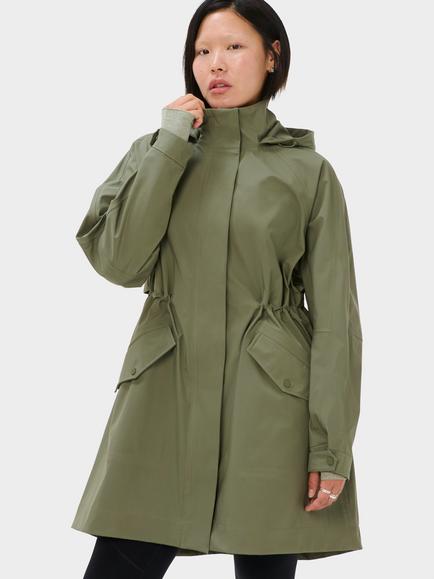 Sweaty Betty Motion Waterproof Mid-Length Parka, Bracken Green, Bracken Green