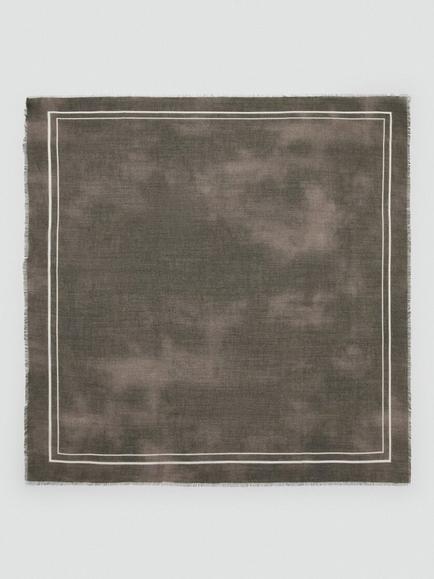 Mango Feathered Trim Scarf, Brown, Brown