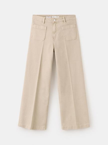 Mango Wide Leg Jeans, Sand, Sand
