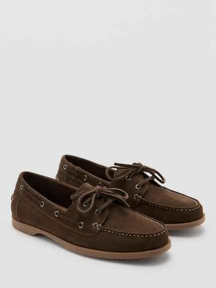 Mango Low Profile Boat Shoes, Brown - view 2, Brown