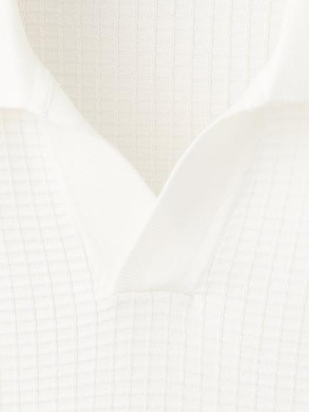 Mango Pure Cotton Blend Short Sleeve Polo Shirt - view 2, Off White