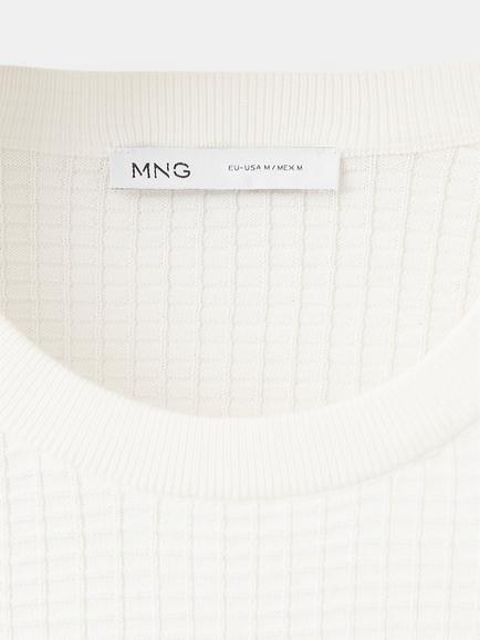 Mango Crew Neck T-Shirt, Off White - view 2, Off White