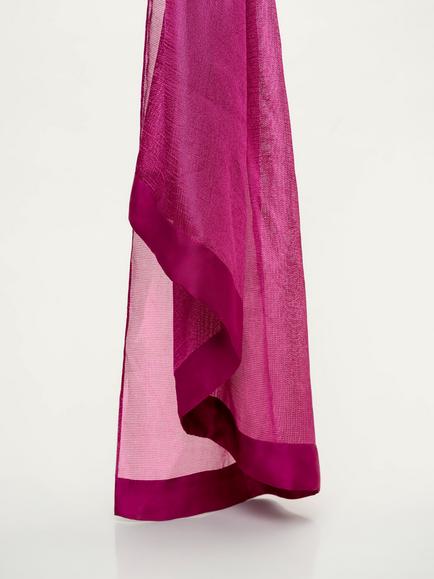 Phase Eight Satin Trim Scarf, Red - view 2, Red
