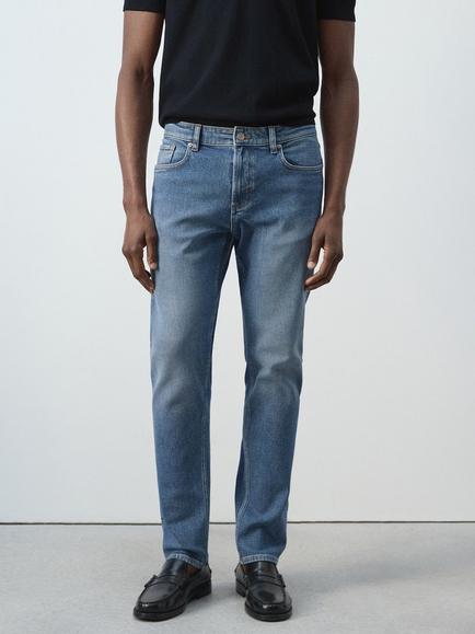 Mango Slim Fit Jeans, Mid Blue, Mid Blue