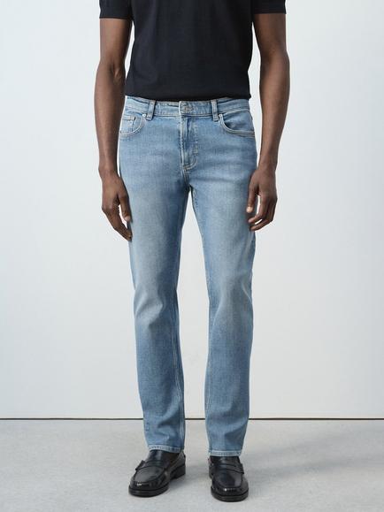 Mango Slim Fit Jeans, Light Blue, Light Blue