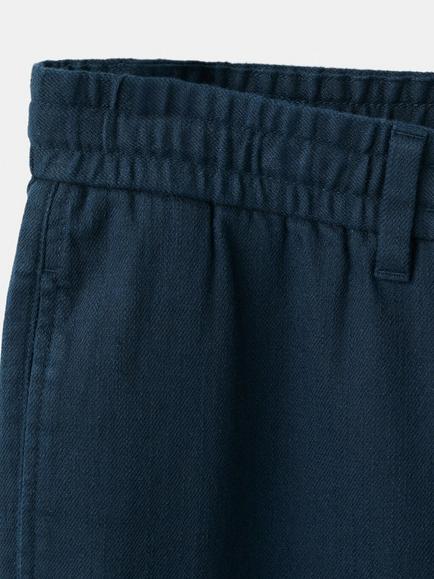 Mango Mid Rise Relaxed Fit Trousers, Navy - view 2, Navy