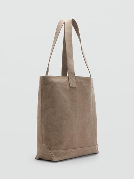 Mango Cotton Tote Bag, Beige - view 2, Beige