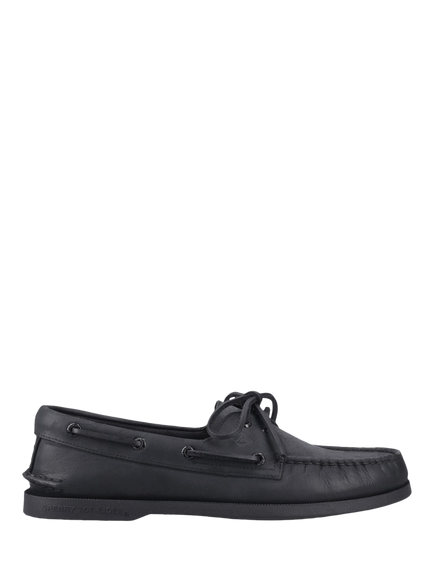 Sperry Authentic Original 2-Eye Leather Boat Shoes, Black, Black