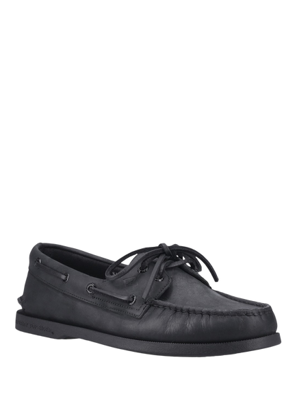 Sperry Authentic Original 2-Eye Leather Boat Shoes, Black - view 2, Black