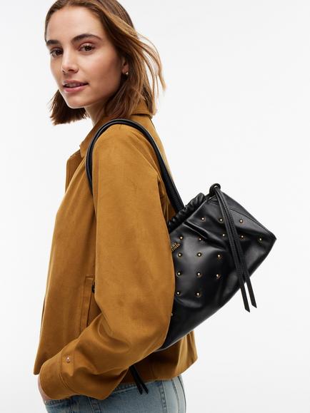 Tommy Hilfiger Soft Leather Studded Charm Shoulder Bag, Black - view 2, Black