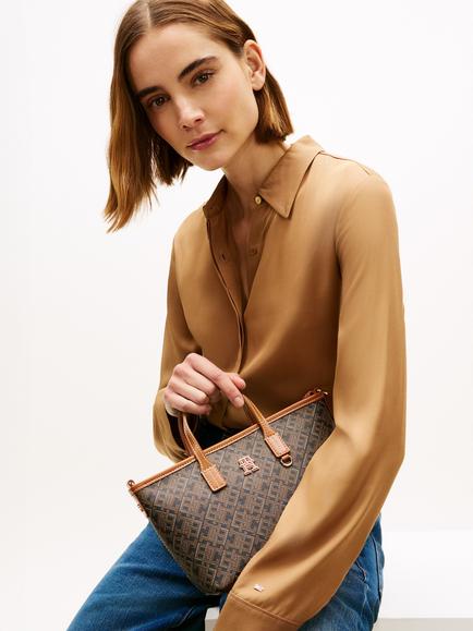 Tommy Hilfiger TH Monoplay Crossbody Tote Bag, Brown - view 2, Brown