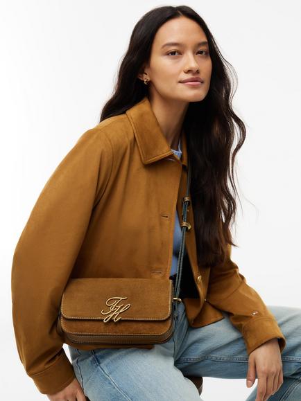 Tommy Hilfiger Leather Crossbody Bag, Brown - view 2, Brown