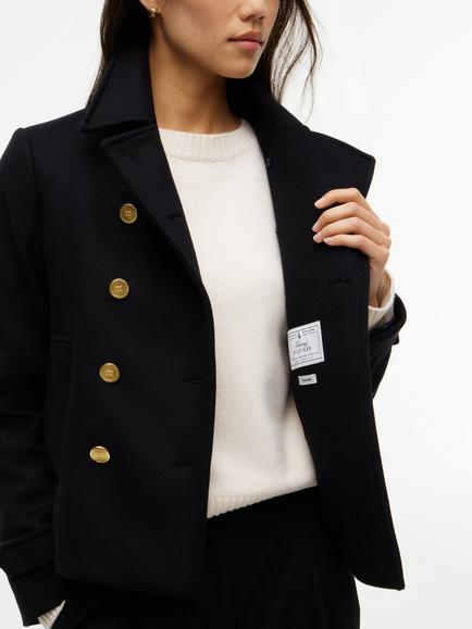 Tommy Hilfiger Manteco Wool Blend Slim Peacoat Jacket, Black - view 2, Black