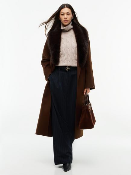 Tommy Hilfiger Shawl Collar Wool Rich Relaxed Coat, Brown, Brown