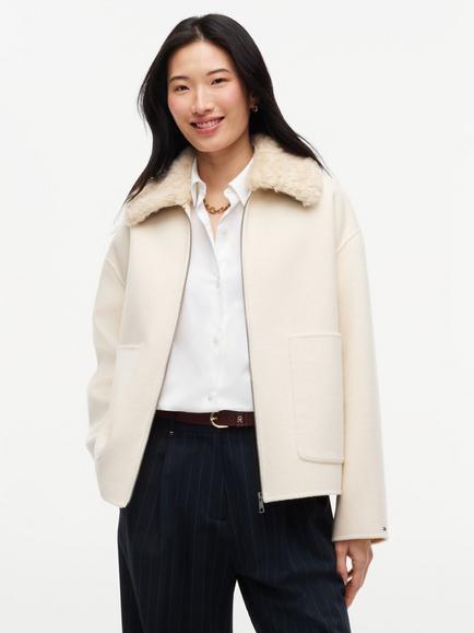 Tommy Hilfiger Double-Faced Wool Rich Relaxed Jacket, Cream