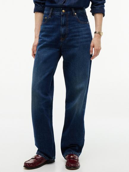 Tommy Hilfiger Sarah High Rise Straight Faded Jeans, Dark Blue, Dark Blue